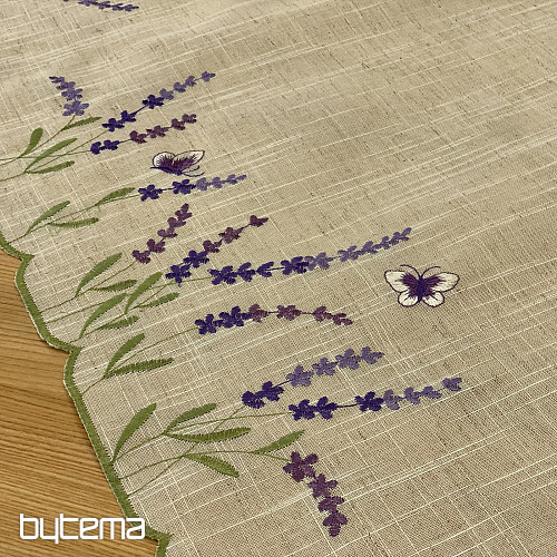 Embroidered tablecloth and scarf LAVENDER