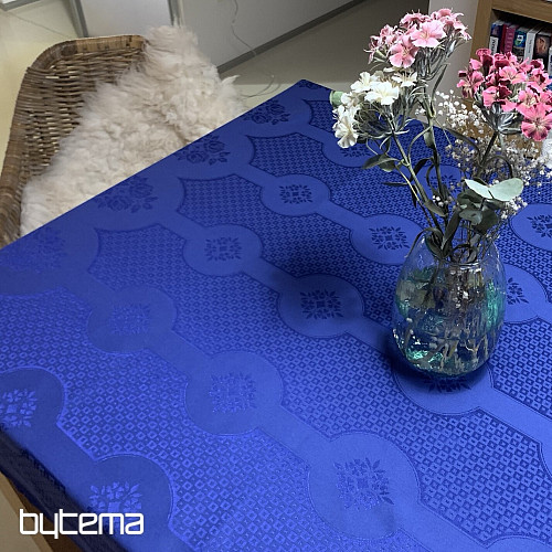 Tablecloth DAMASK dark blue 130 x 230