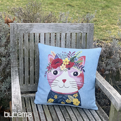 Tapestry pillowcase CAT IN BLUE