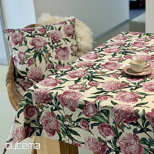 Tablecloth and scarf PEONIES