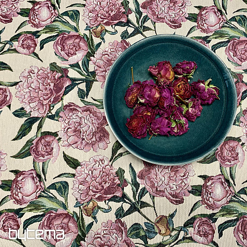 Tablecloth and scarf PEONIES