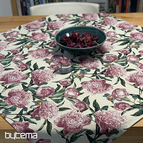 Tablecloth and scarf PEONIES