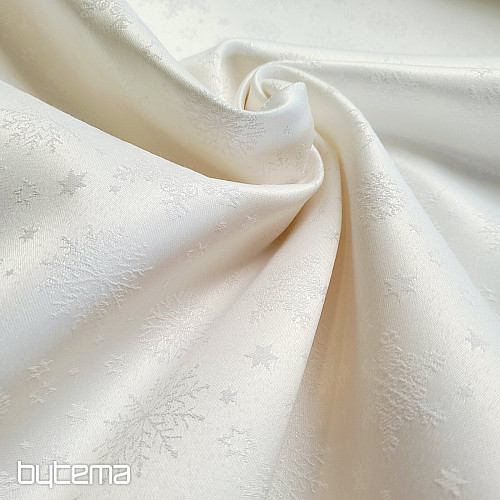 Decorative plain fabric FLAKES MIX WHITE