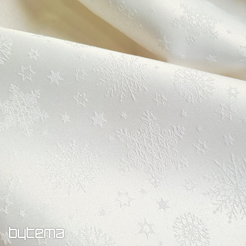 Decorative plain fabric FLAKES MIX WHITE