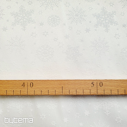 Decorative plain fabric FLAKES MIX WHITE