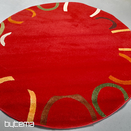 Figaro round rug 200 x 200 cm red