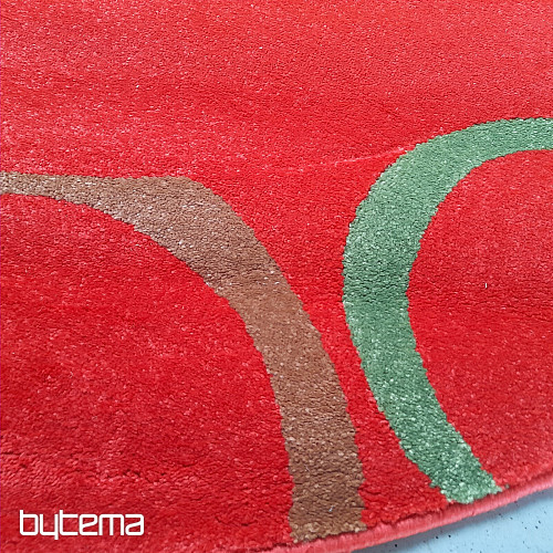 Figaro round rug 200 x 200 cm red