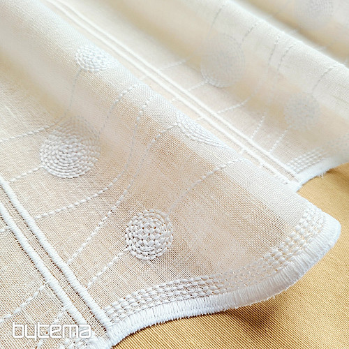 Curtain for stained glass GERSTER 11857 wheels white