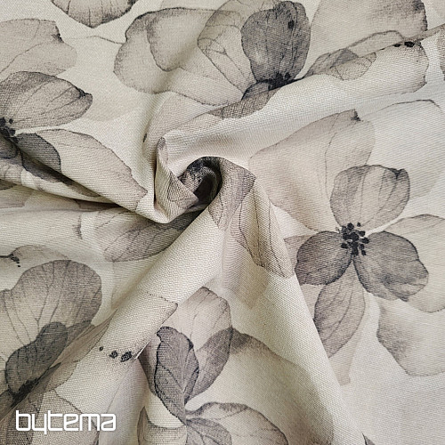 Decorative fabric TUTUKI FLOWER BEIGE