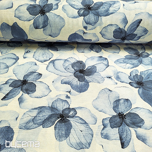 Decorative fabric TUTUKI FLOWER BLUE