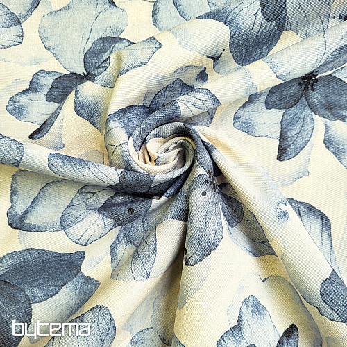 Decorative fabric TUTUKI FLOWER BLUE