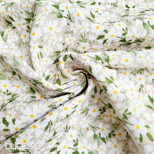 Decorative fabric WHITE FLOWERS