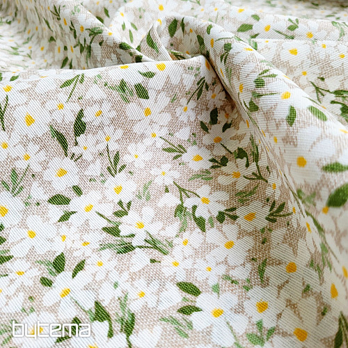 Decorative fabric WHITE FLOWERS