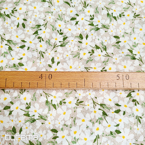 Decorative fabric WHITE FLOWERS