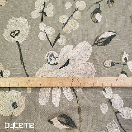 Decorative fabric RICAMATO EMBROIDERY with linen