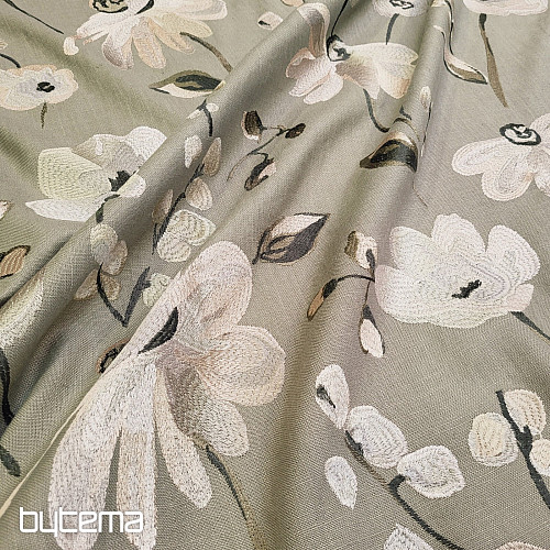 Decorative fabric RICAMATO EMBROIDERY with linen