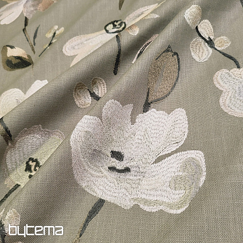 Decorative fabric RICAMATO EMBROIDERY with linen