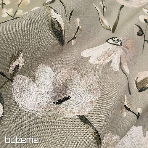 Decorative fabric RICAMATO EMBROIDERY with linen