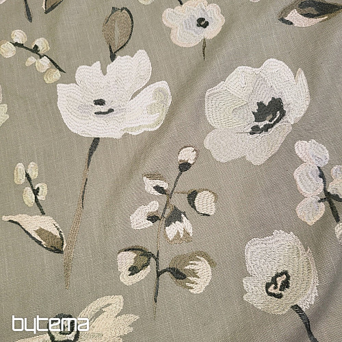 Decorative fabric RICAMATO EMBROIDERY with linen