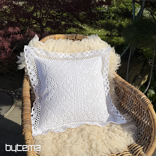 Decorative pillowcase LACE white