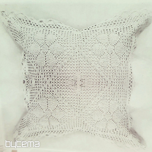 Decorative pillowcase LACE FLOWERS white