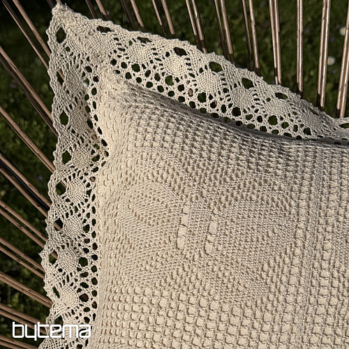 Decorative pillowcase LACE BUTTERFLY beige