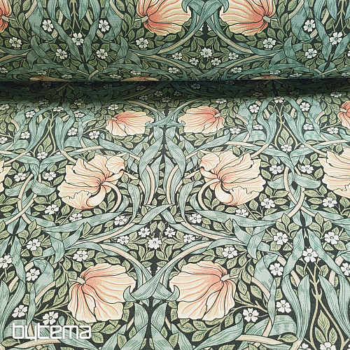Decorative fabric GOLDEN FLOWERS