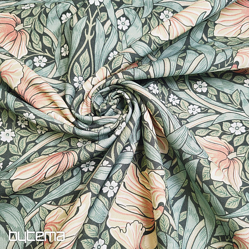 Decorative fabric GOLDEN FLOWERS