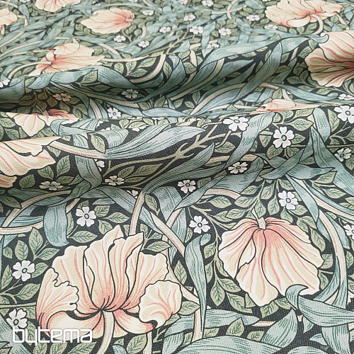Decorative fabric GOLDEN FLOWERS