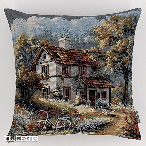 Tapestry pillowcase HOUSE AND BIKE