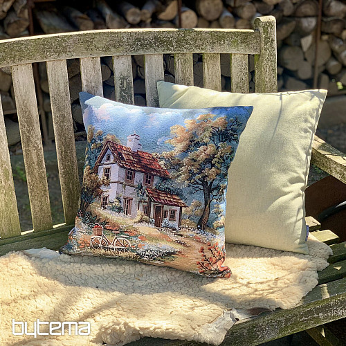Tapestry pillowcase HOUSE AND BIKE