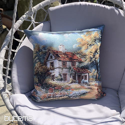 Tapestry pillowcase HOUSE AND BIKE