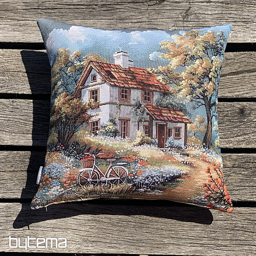 Tapestry pillowcase HOUSE AND BIKE