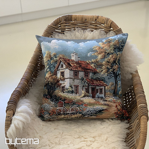 Tapestry pillowcase HOUSE AND BIKE