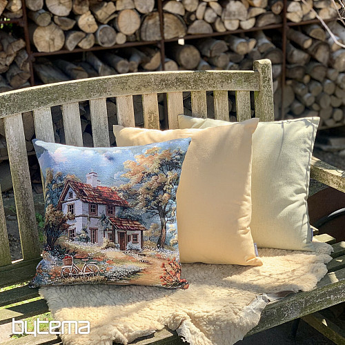 Tapestry pillowcase HOUSE AND BIKE