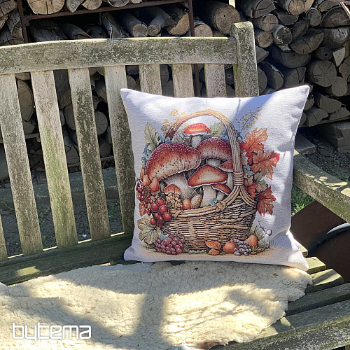 Tapestry pillowcase MUSHROOMS IN THE CART