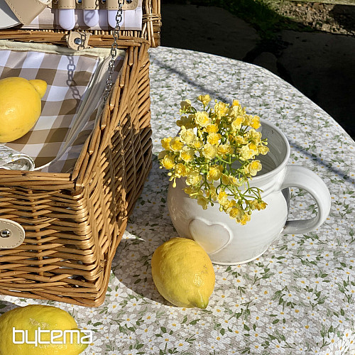 Tablecloth and scarf WHITE FLOWERS