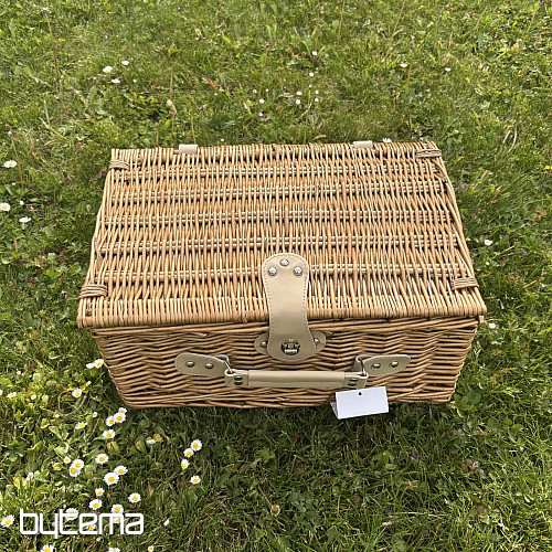 Picnic basket GARDEN beige checkered for 4 people