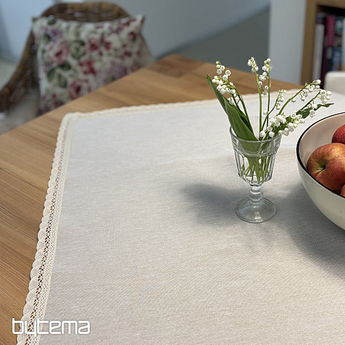 Tapestry tablecloth and scarf NATUR WITH LACE