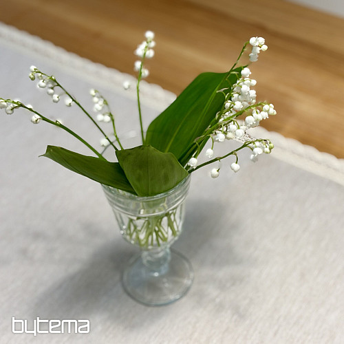 Tapestry tablecloth and scarf NATUR WITH LACE