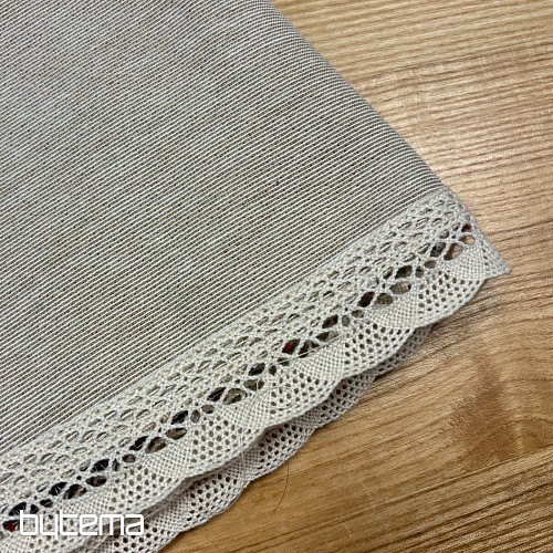 Tapestry tablecloth and scarf NATUR WITH LACE