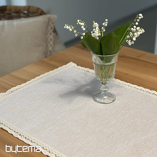 Tapestry tablecloth and scarf NATUR WITH LACE