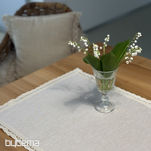 Tapestry tablecloth and scarf NATUR WITH LACE