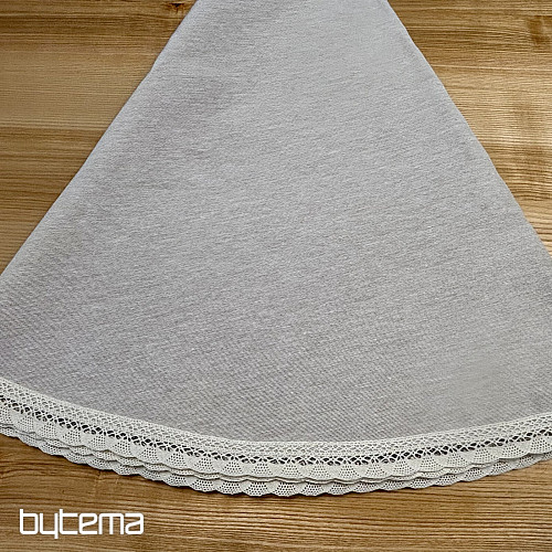 Round tapestry tablecloth NATUR WITH LACE