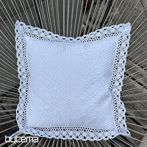 Lace decorative cover FLOWERS small white