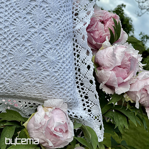Lace decorative cover FLOWERS small white