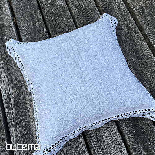 Lace decorative cover FLOWERS small white