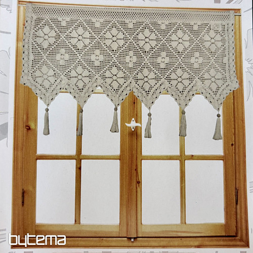 Finished stained glass curtain CROCHET LACE BEIGE