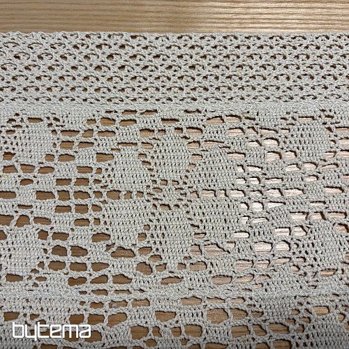 Finished stained glass curtain CROCHET LACE BEIGE