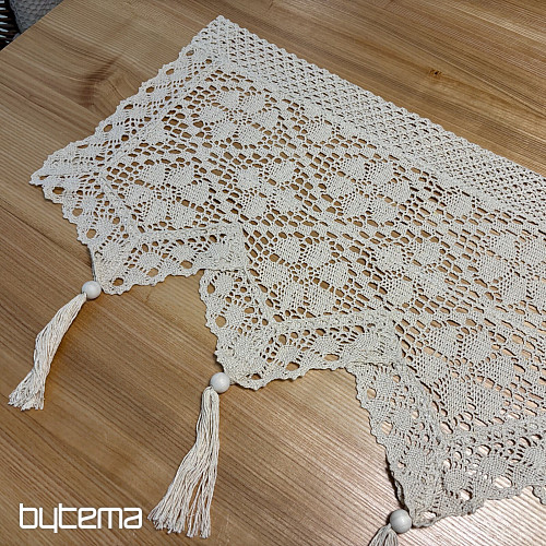 Finished stained glass curtain CROCHET LACE BEIGE
